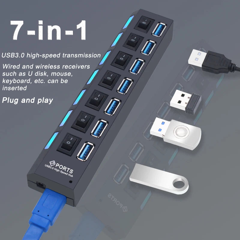 USB Hub 3.0 με 4/7 Θύρες – Συνδέστε Όλες τις Συσκευές σας