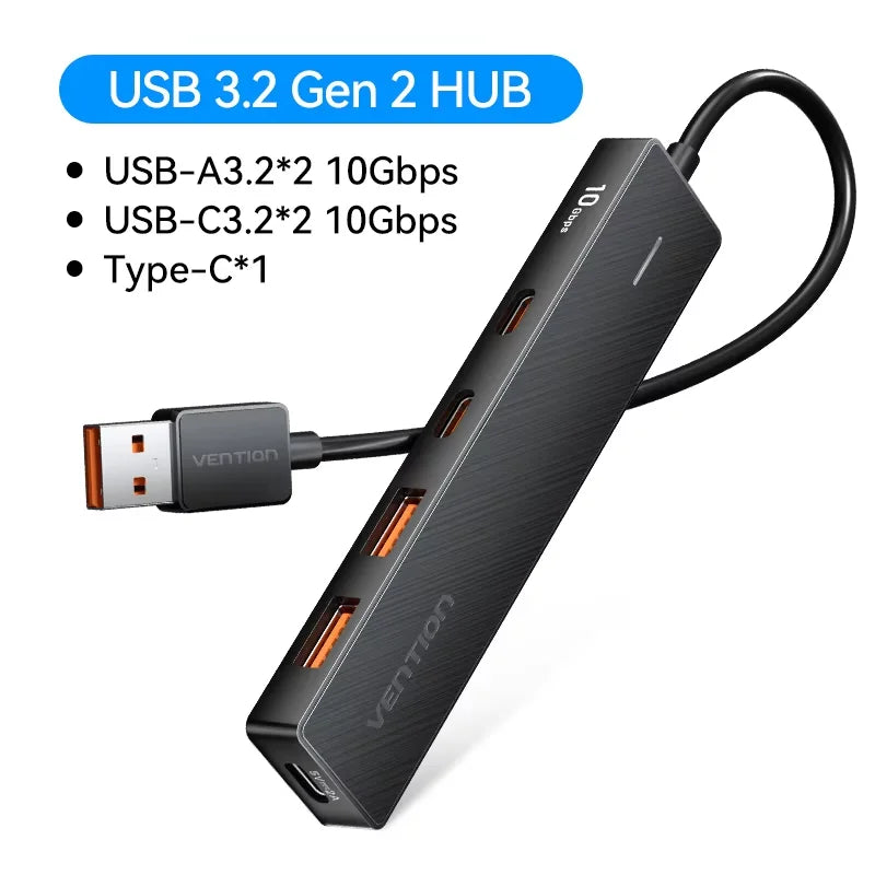 USB Hub 3.2 Gen2 με 5 Θύρες – 10Gbps για MacBook & Laptop