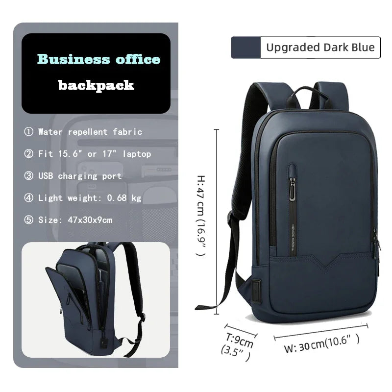 Slim Backpack Ανδρικό 15.6" με USB – Επαγγελματικό Στυλ & Πρακτικότητα
