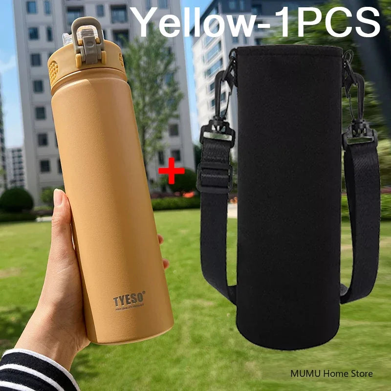 Θερμός TYESO 600/750ml με Καλαμάκι – Ανοξείδωτο για Αθλητισμό & Ταξίδι