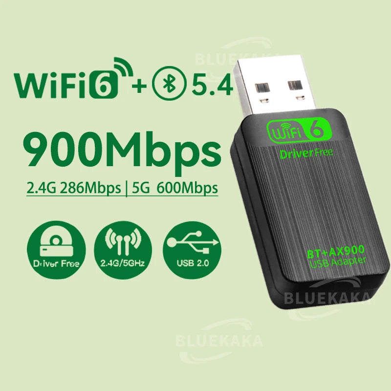 Ανταποκριτής USB WiFi6 & Bluetooth 5.4 – Γρήγορο Ιντερνέτ σε Κάθε PC