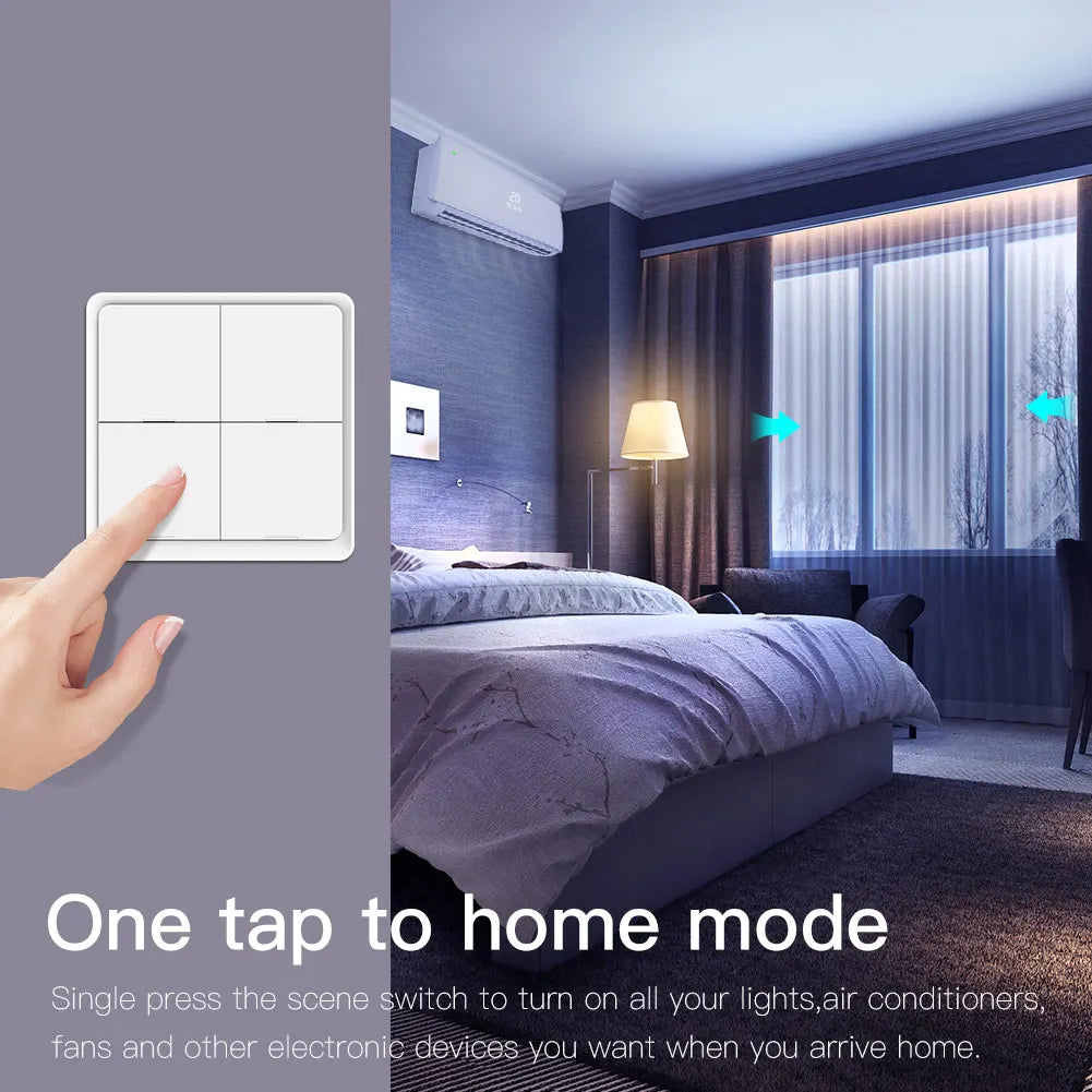 Ασύρματος Διακόπτης ZigBee 4 Πλήκτρων – Έλεγχος με Φωνή & App