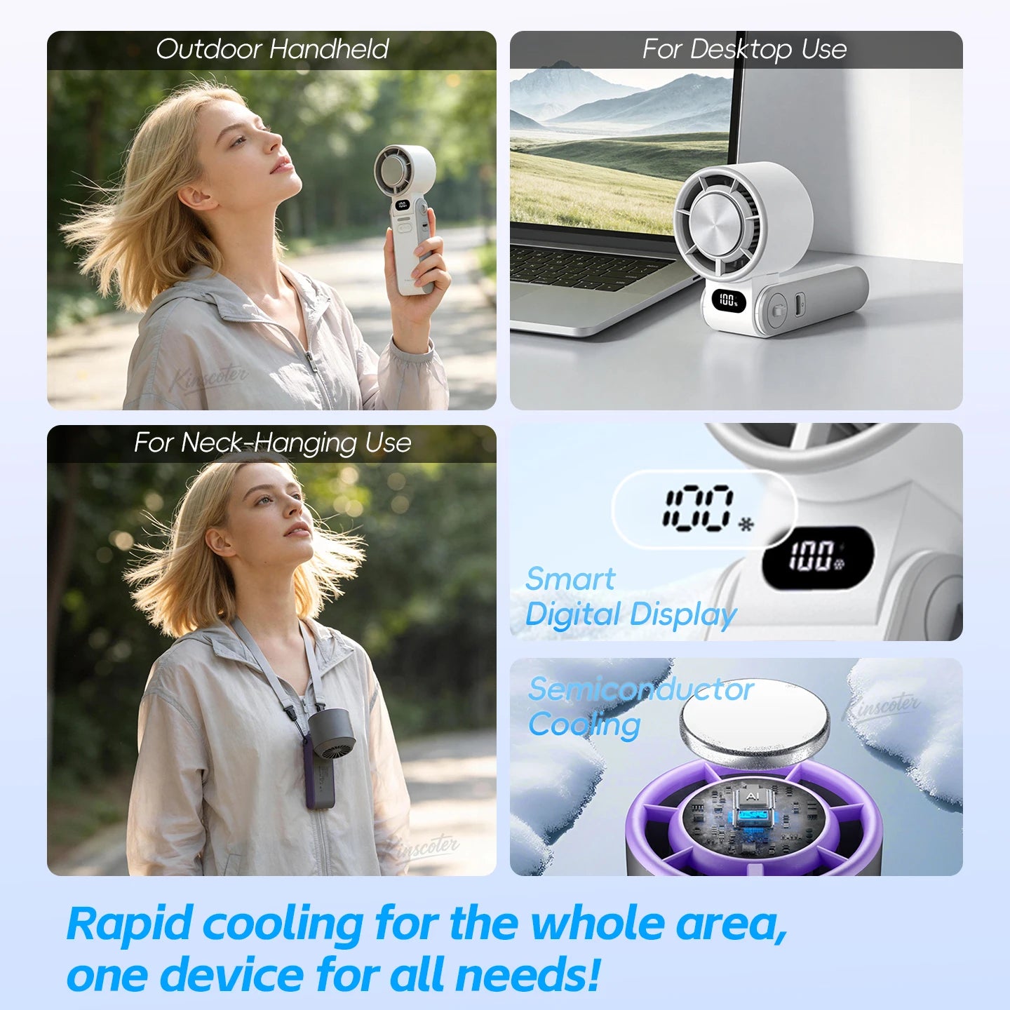Φορητός Turbo Ανεμιστήρας 3600mAh – 100 Ταχύτητες & Foldable