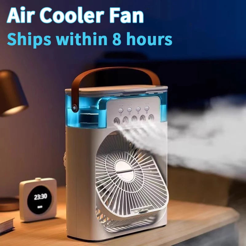 Mini Air Cooler 3-σε-1 – Ανεμιστήρας, Humidifier & LED Night Light