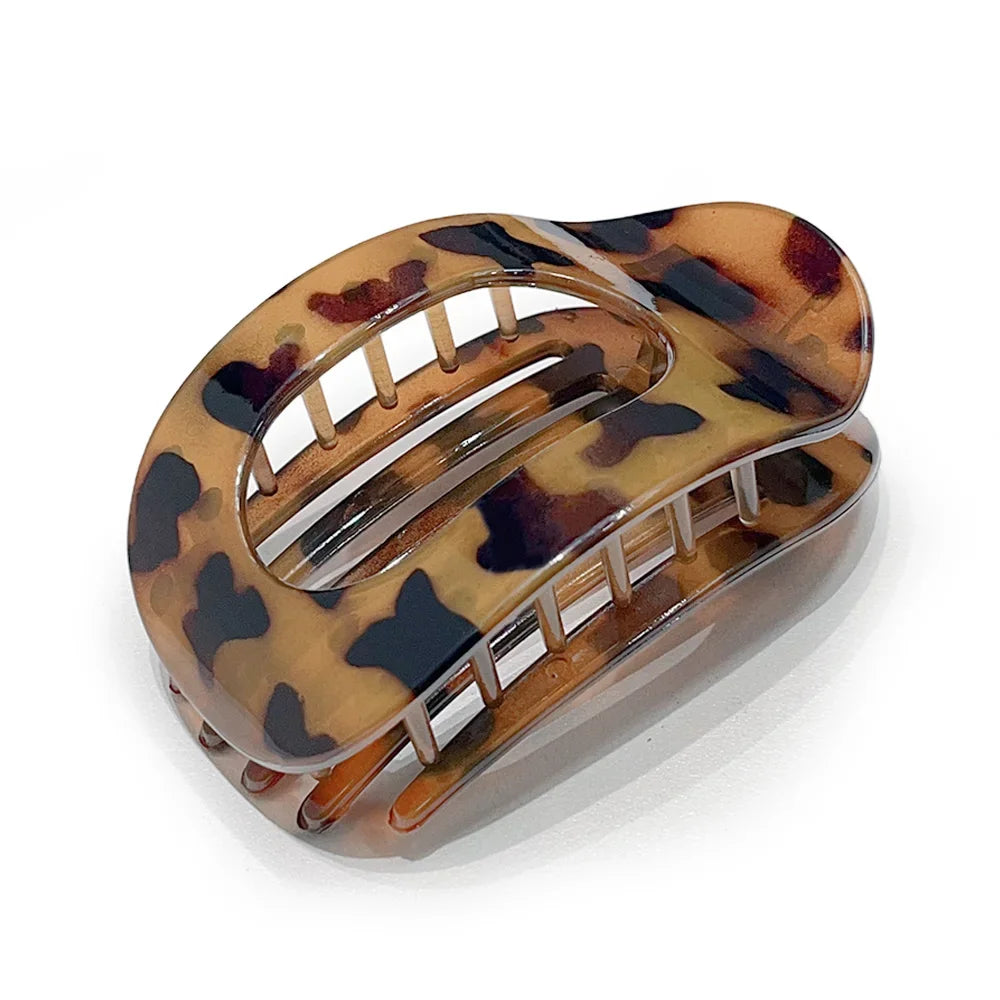 Κλιπ Μαλλιών Leopard Oval – Matte Acrylic Barrette