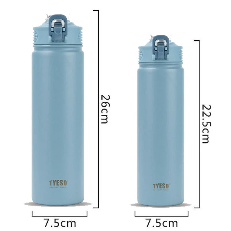 Θερμός TYESO 600/750ml με Καλαμάκι – Ανοξείδωτο για Αθλητισμό & Ταξίδι