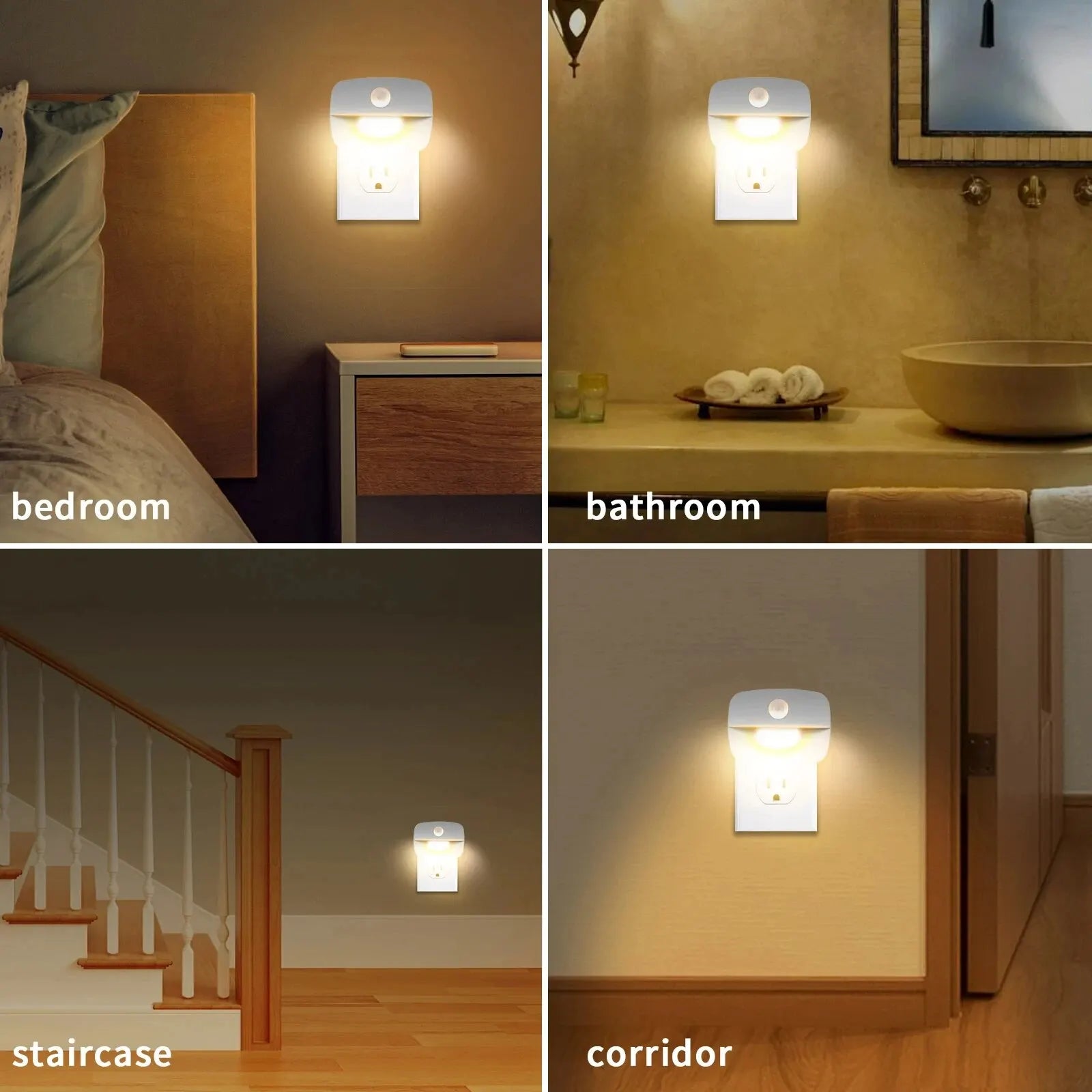Φωτάκι Νυκτός LED με Αισθητήρα Κίνησης – Plug-in για Δωμάτιο & Διάδρομο