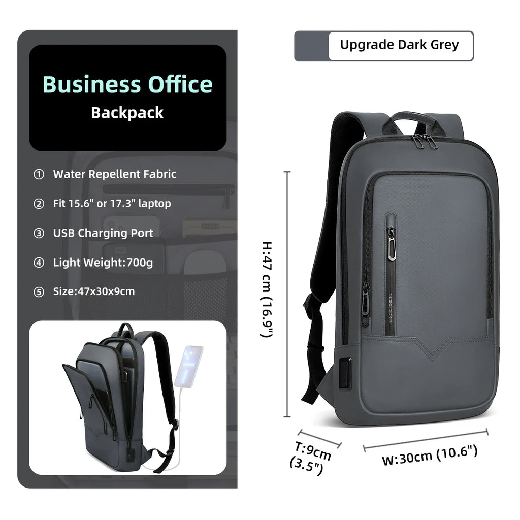 Slim Backpack Ανδρικό 15.6" με USB – Επαγγελματικό Στυλ & Πρακτικότητα
