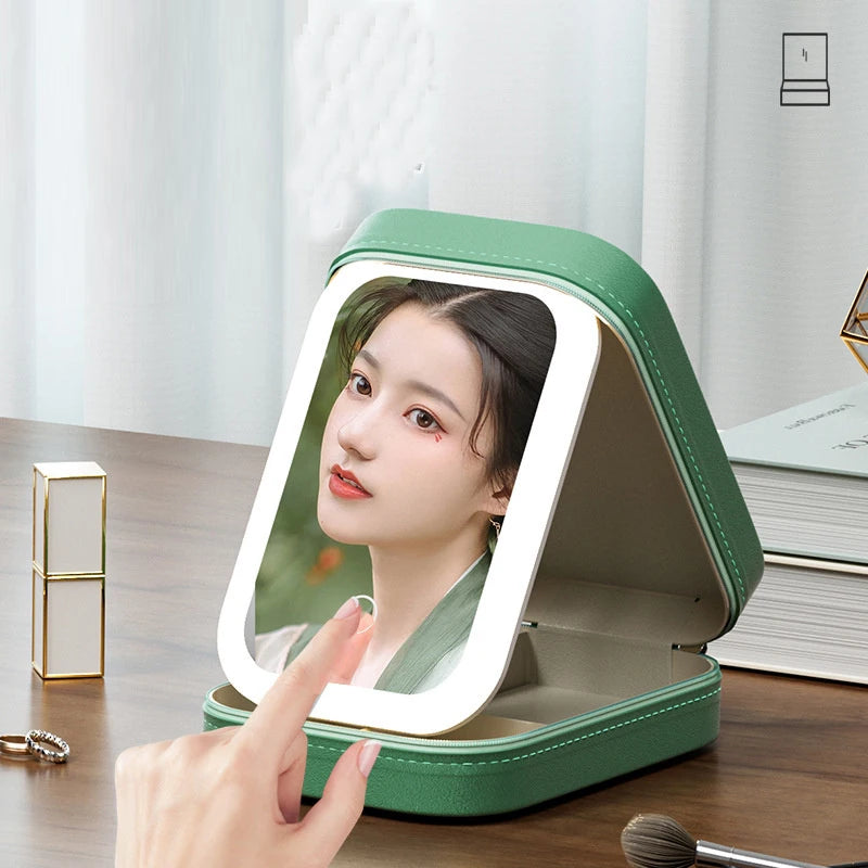 Κουτί Καλλυντικών με LED Καθρέφτη – Portable Travel Makeup Case