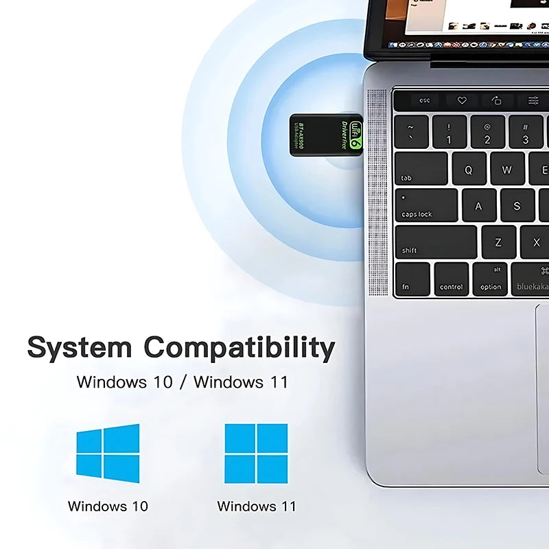 Ανταποκριτής USB WiFi6 & Bluetooth 5.4 – Γρήγορο Ιντερνέτ σε Κάθε PC