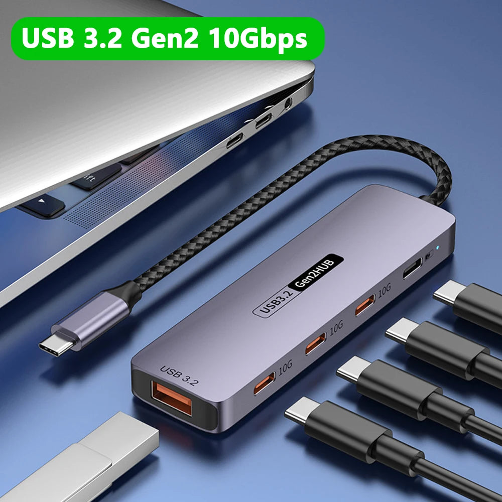 USB Hub 3.2 Gen2 με 5 Θύρες – 10Gbps για MacBook & Laptop