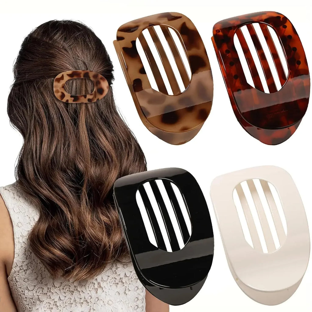 Κλιπ Μαλλιών Leopard Oval – Matte Acrylic Barrette