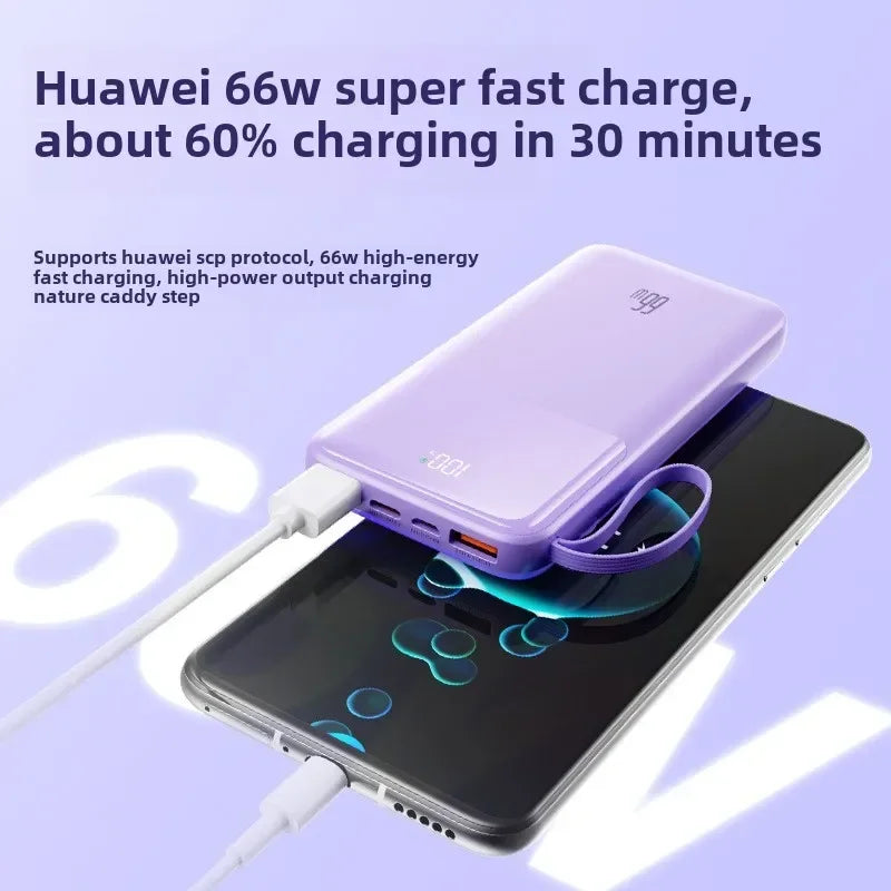 Power Bank 30000mAh 66W – Ultra-thin με 4 Καλώδια