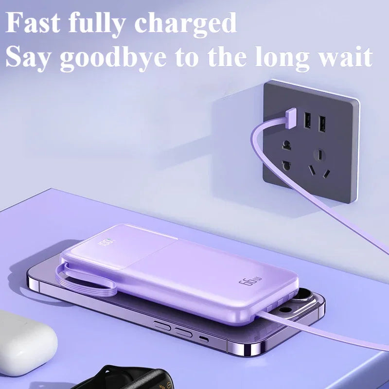 Power Bank 30000mAh 66W – Ultra-thin με 4 Καλώδια