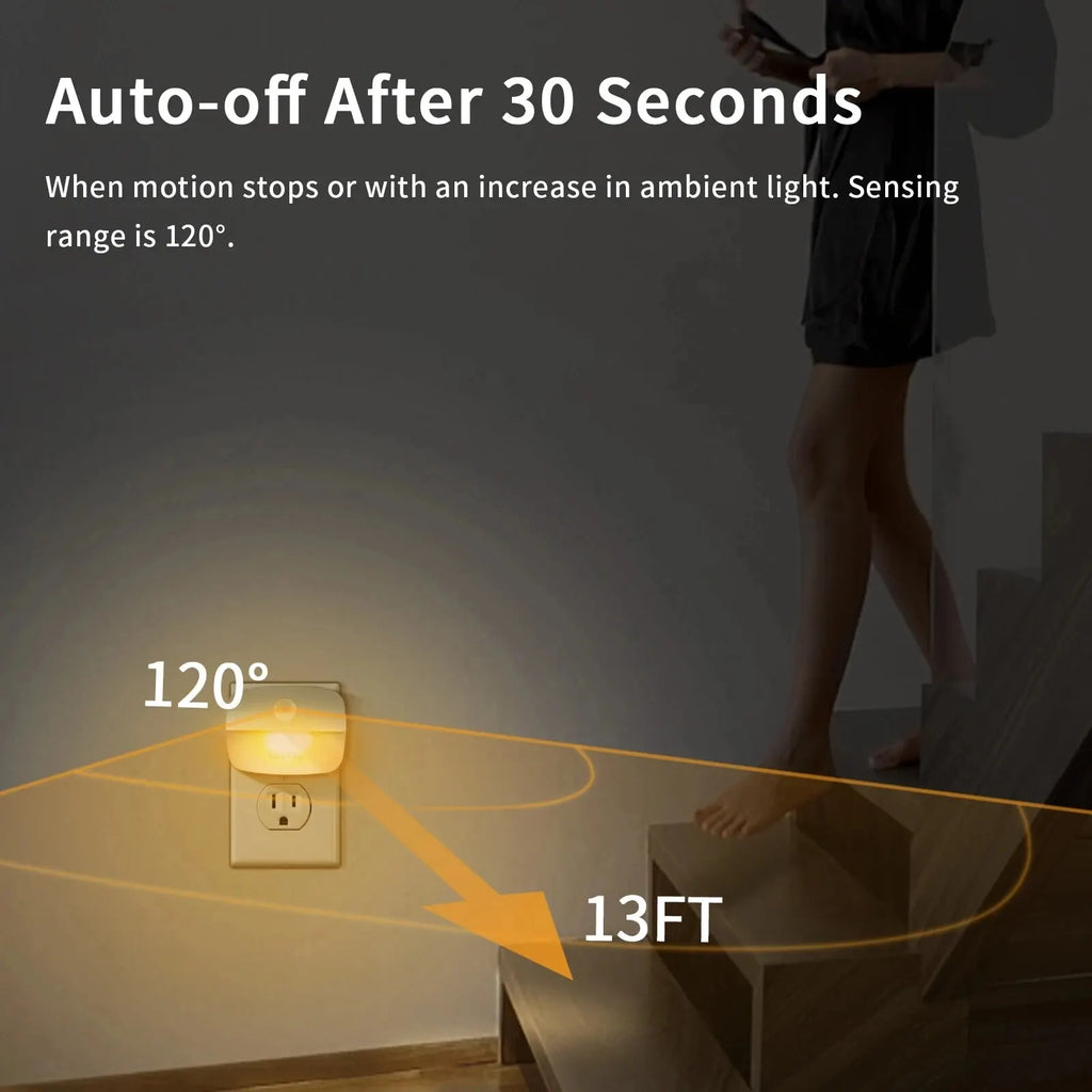 Φωτάκι Νυκτός LED με Αισθητήρα Κίνησης – Plug-in για Δωμάτιο & Διάδρομο