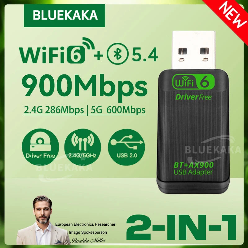 Ανταποκριτής USB WiFi6 & Bluetooth 5.4 – Γρήγορο Ιντερνέτ σε Κάθε PC