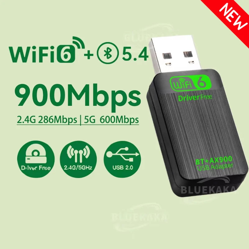 Ανταποκριτής USB WiFi6 & Bluetooth 5.4 – Γρήγορο Ιντερνέτ σε Κάθε PC
