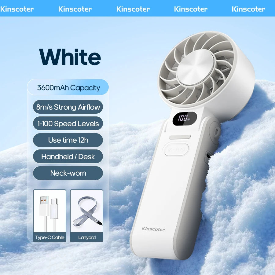 Φορητός Turbo Ανεμιστήρας 3600mAh – 100 Ταχύτητες & Foldable
