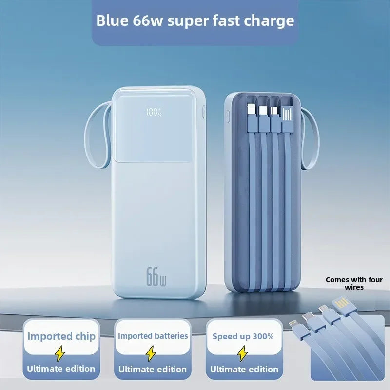 Power Bank 30000mAh 66W – Ultra-thin με 4 Καλώδια