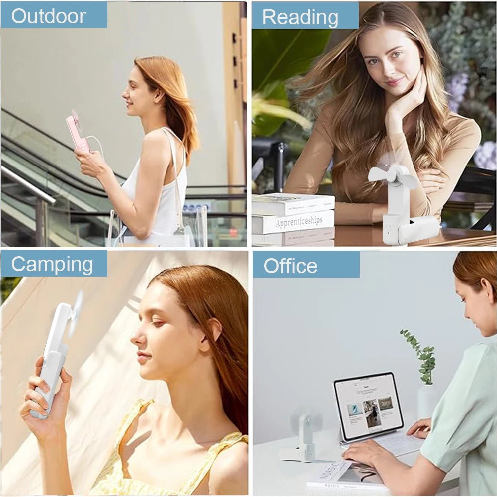 Μινιατούρα Φορητός Ανεμιστήρας USB – Pocket Size με Power Bank