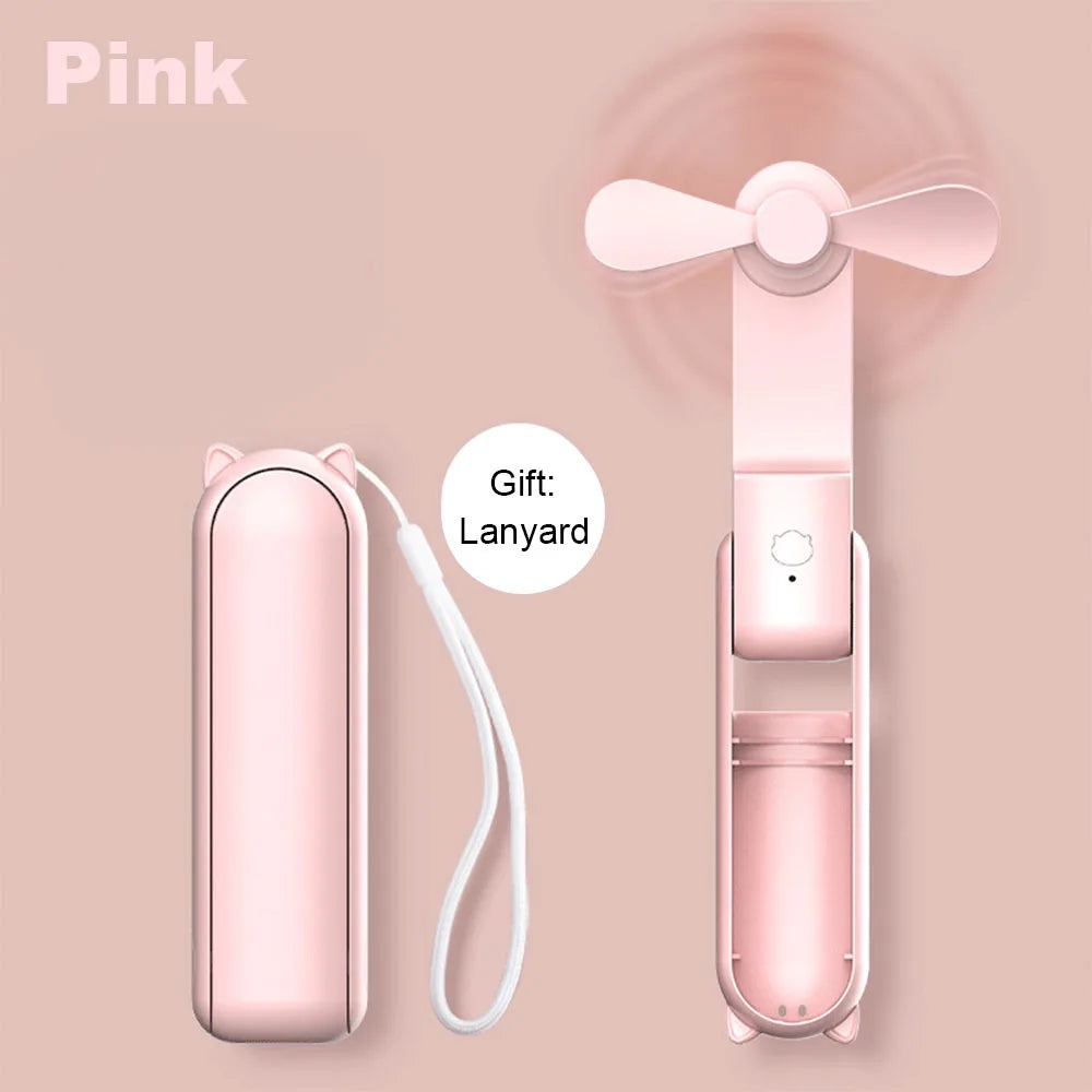 Μινιατούρα Φορητός Ανεμιστήρας USB – Pocket Size με Power Bank