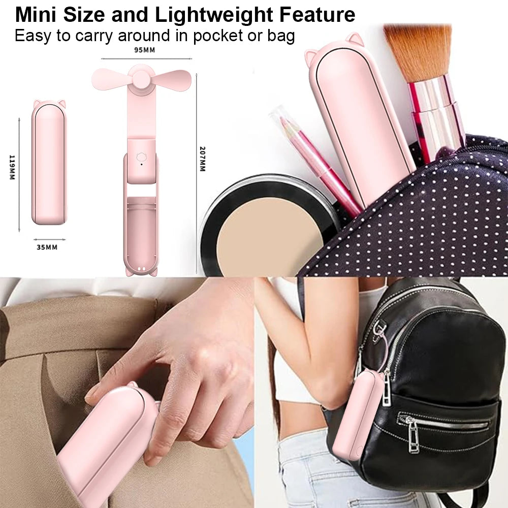 Μινιατούρα Φορητός Ανεμιστήρας USB – Pocket Size με Power Bank