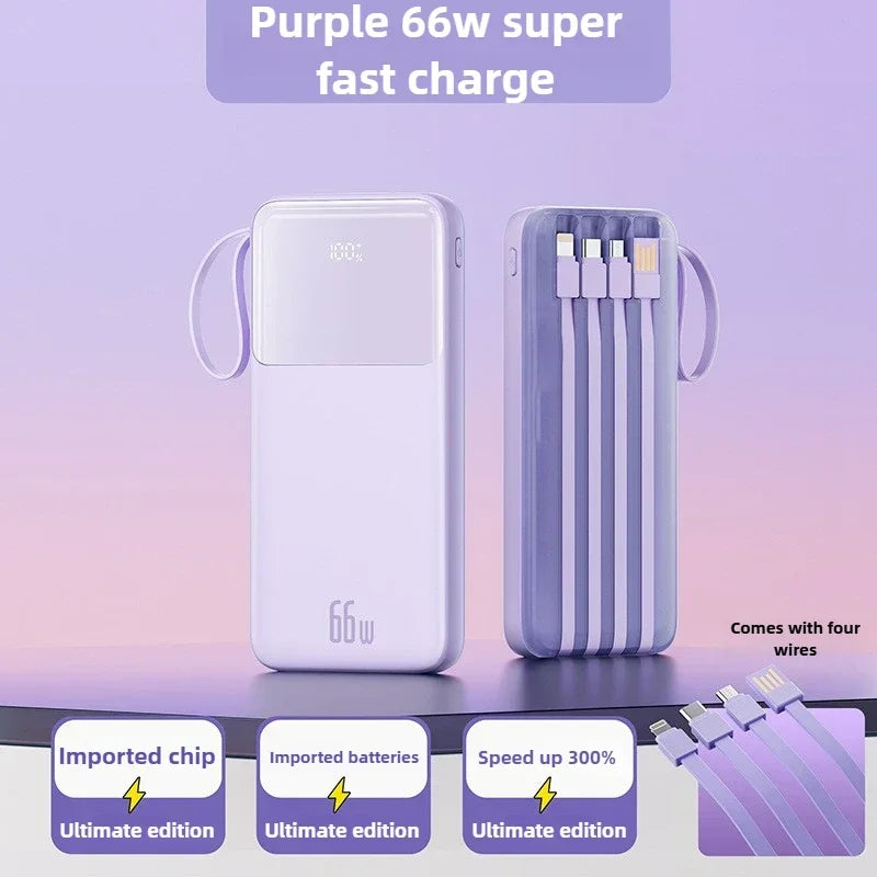 Power Bank 30000mAh 66W – Ultra-thin με 4 Καλώδια
