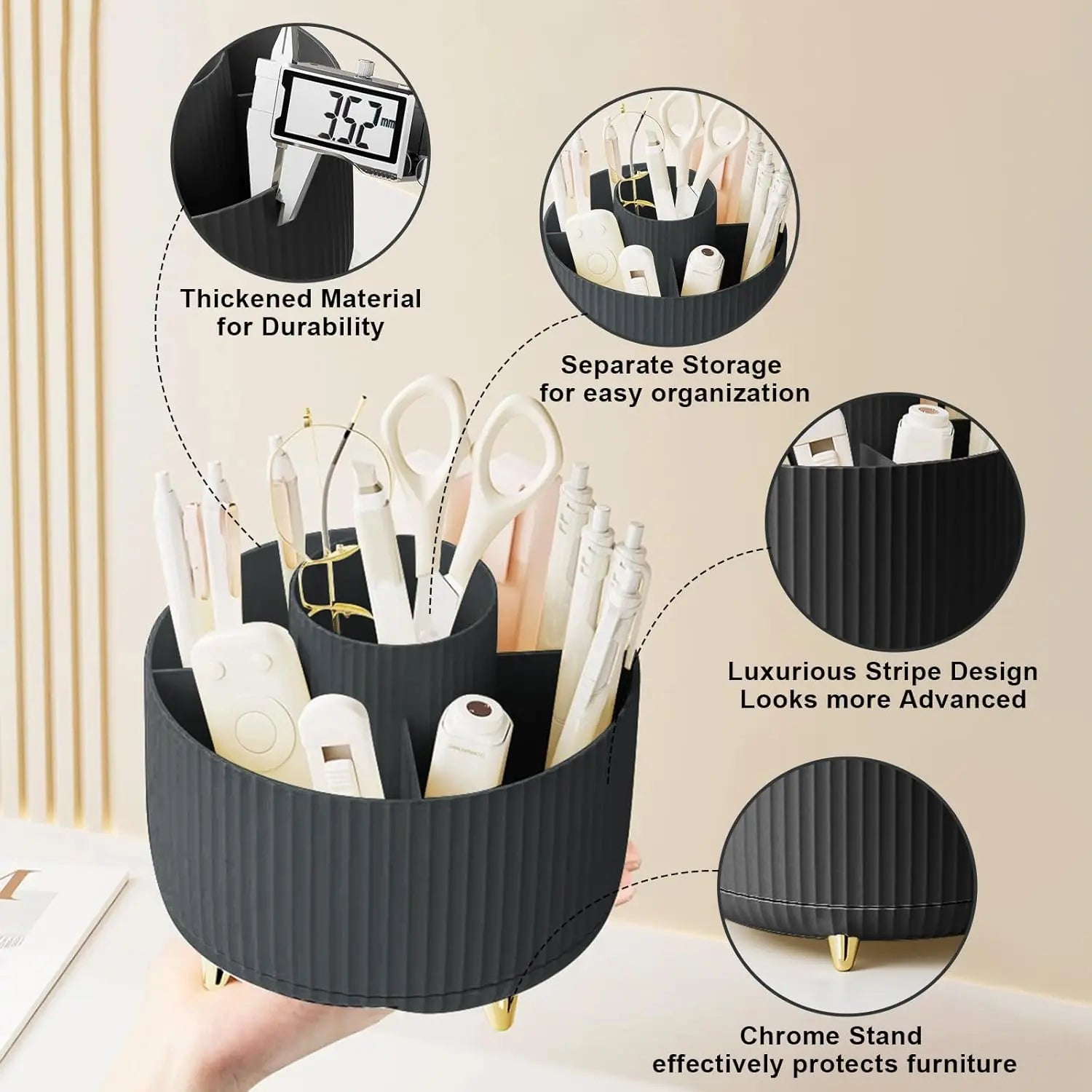 Οργανωτήρας Brush Μακιγιάζ 360° – 5 Θέσεις για Vanity & Desk