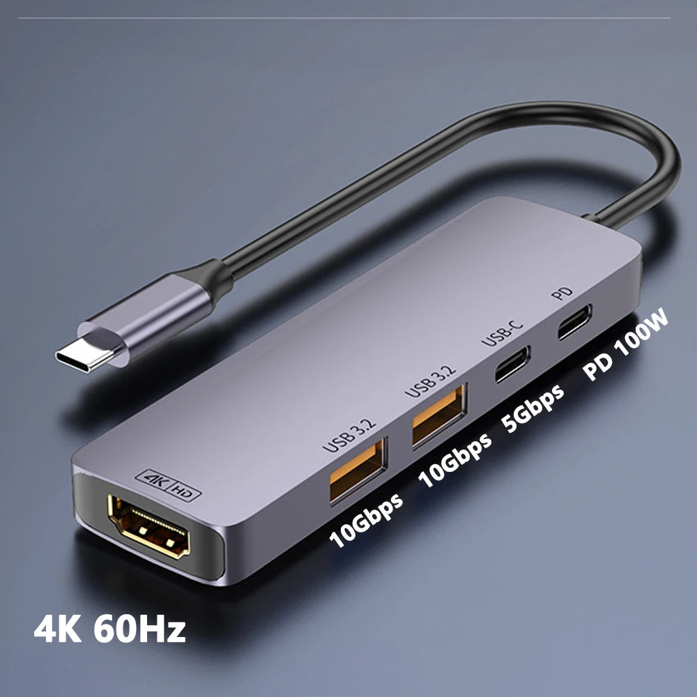USB Hub 3.2 Gen2 με 5 Θύρες – 10Gbps για MacBook & Laptop