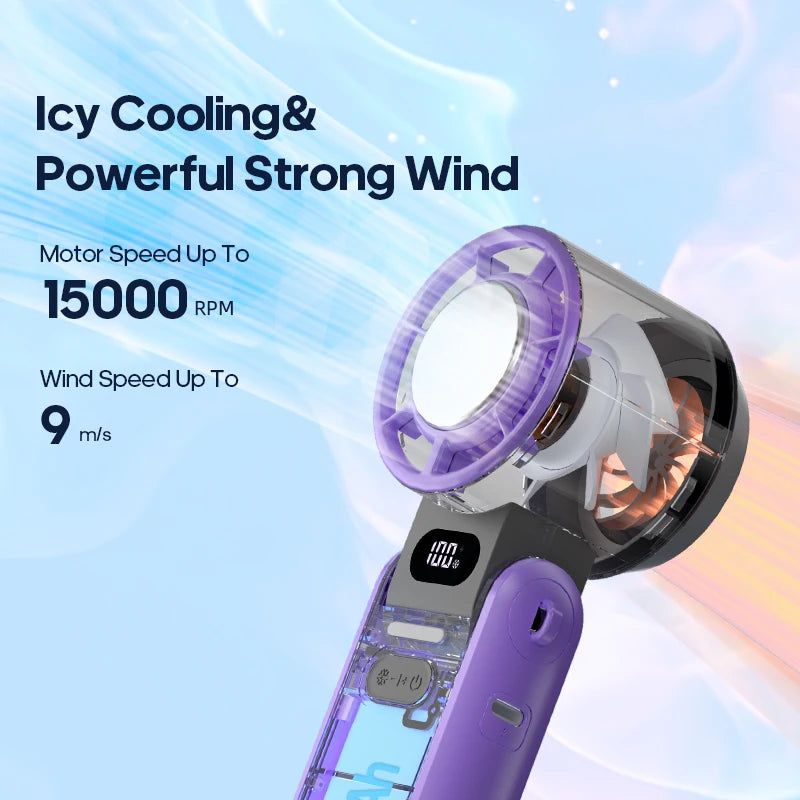 Φορητός Turbo Ανεμιστήρας 3600mAh – 100 Ταχύτητες & Foldable