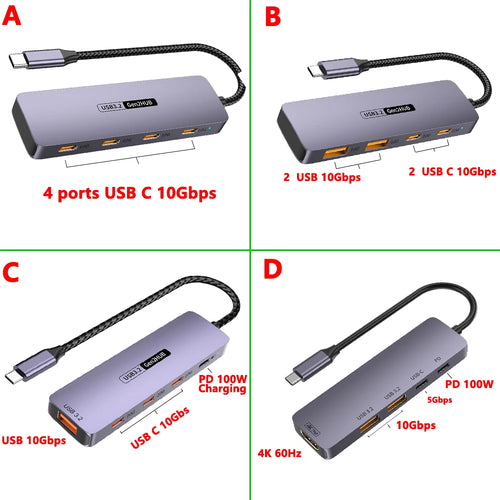 USB Hub 3.2 Gen2 με 5 Θύρες – 10Gbps για MacBook & Laptop
