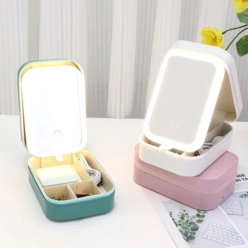 Κουτί Καλλυντικών με LED Καθρέφτη – Portable Travel Makeup Case