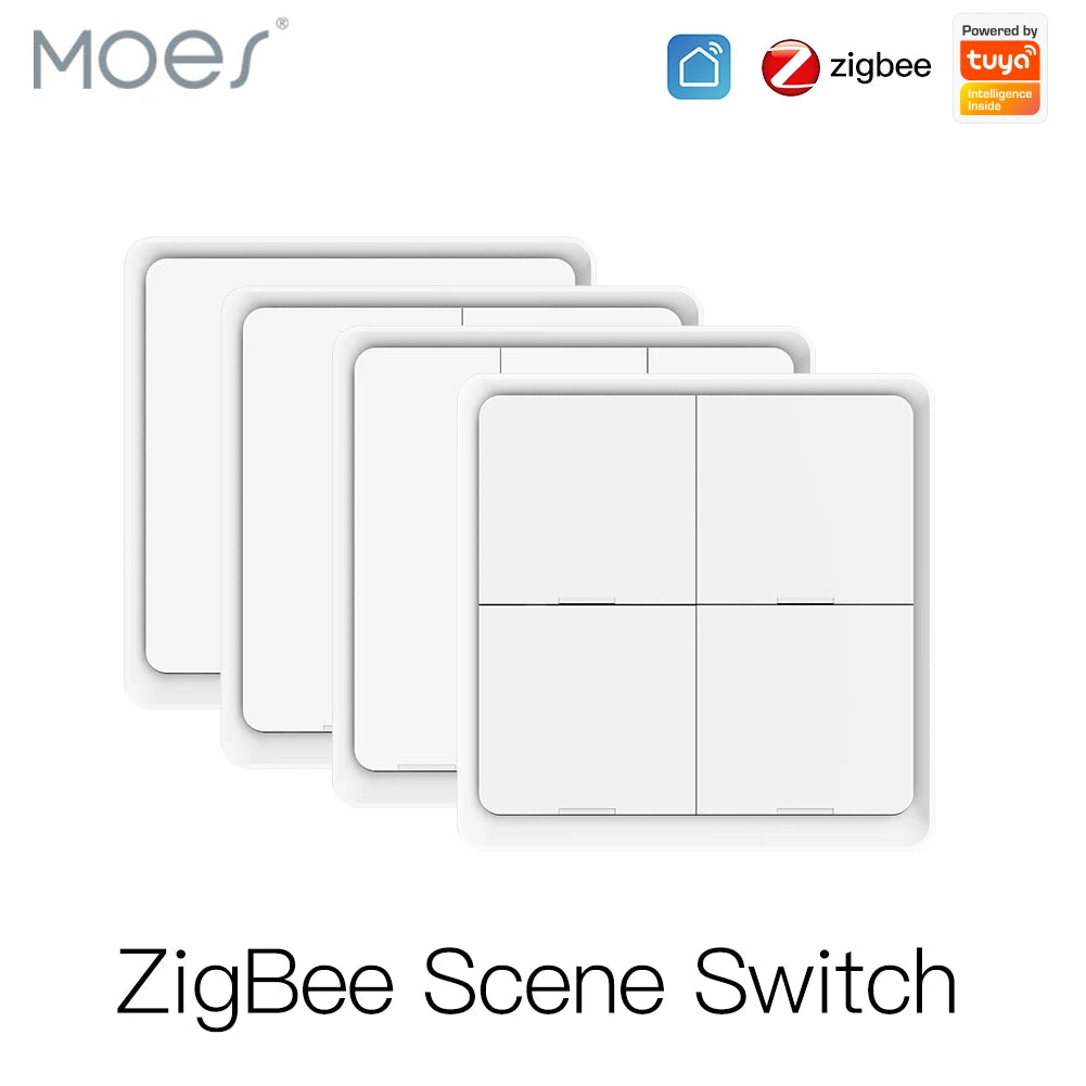 Ασύρματος Διακόπτης ZigBee 4 Πλήκτρων – Έλεγχος με Φωνή & App