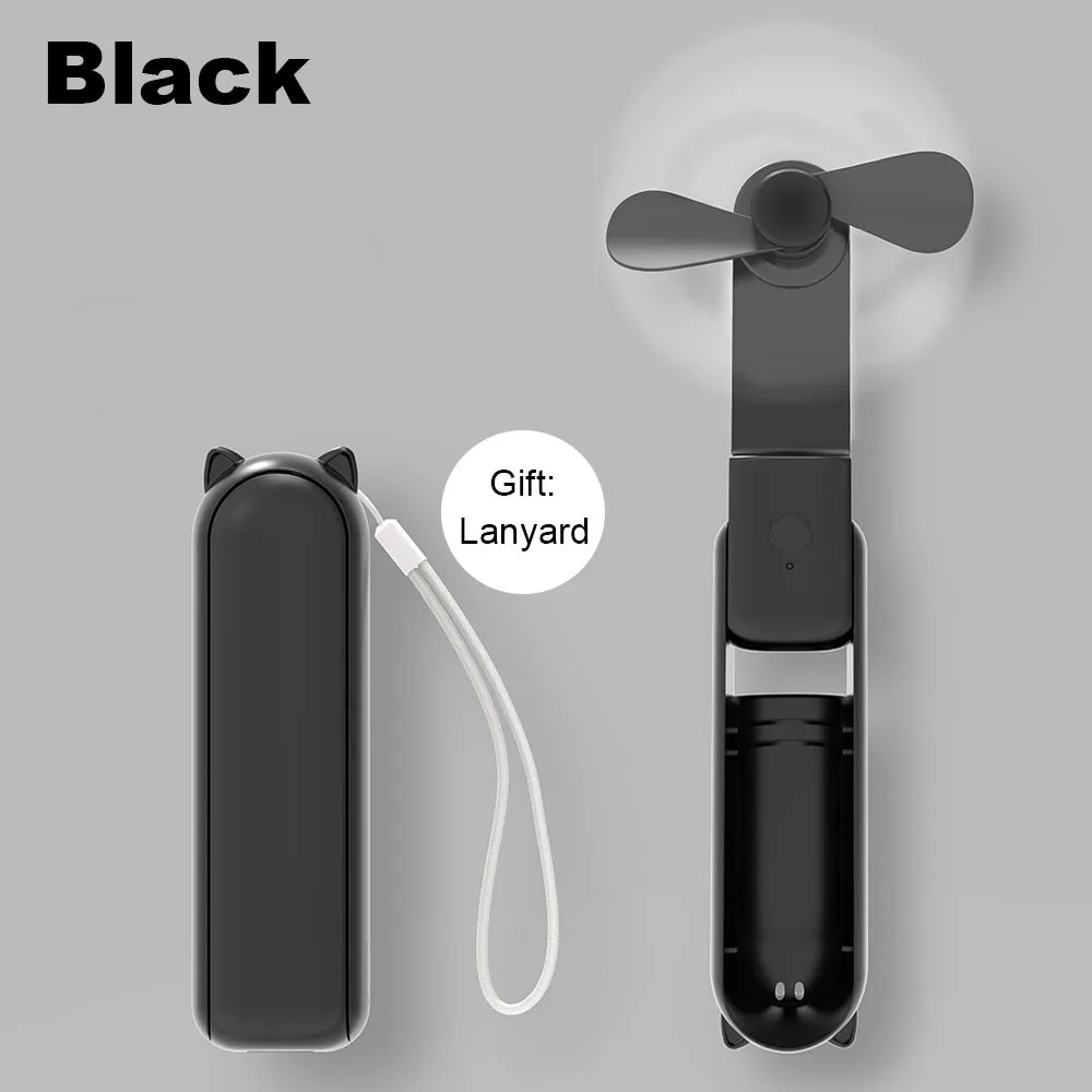 Μινιατούρα Φορητός Ανεμιστήρας USB – Pocket Size με Power Bank
