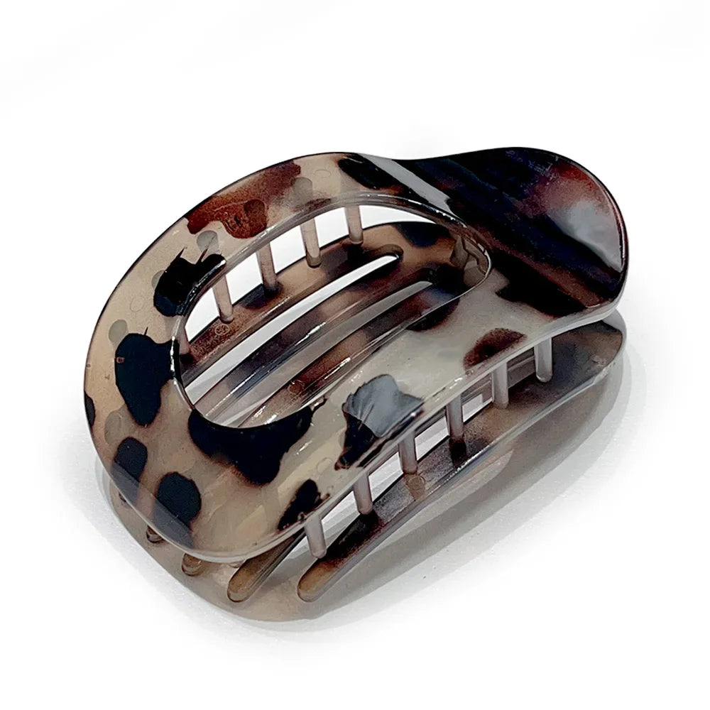 Κλιπ Μαλλιών Leopard Oval – Matte Acrylic Barrette