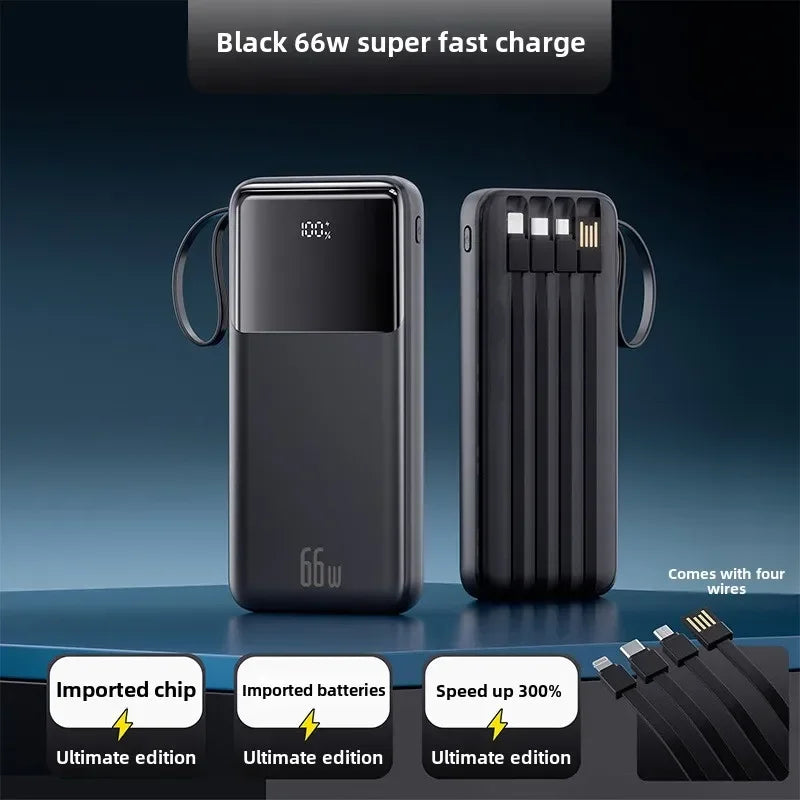 Power Bank 30000mAh 66W – Ultra-thin με 4 Καλώδια