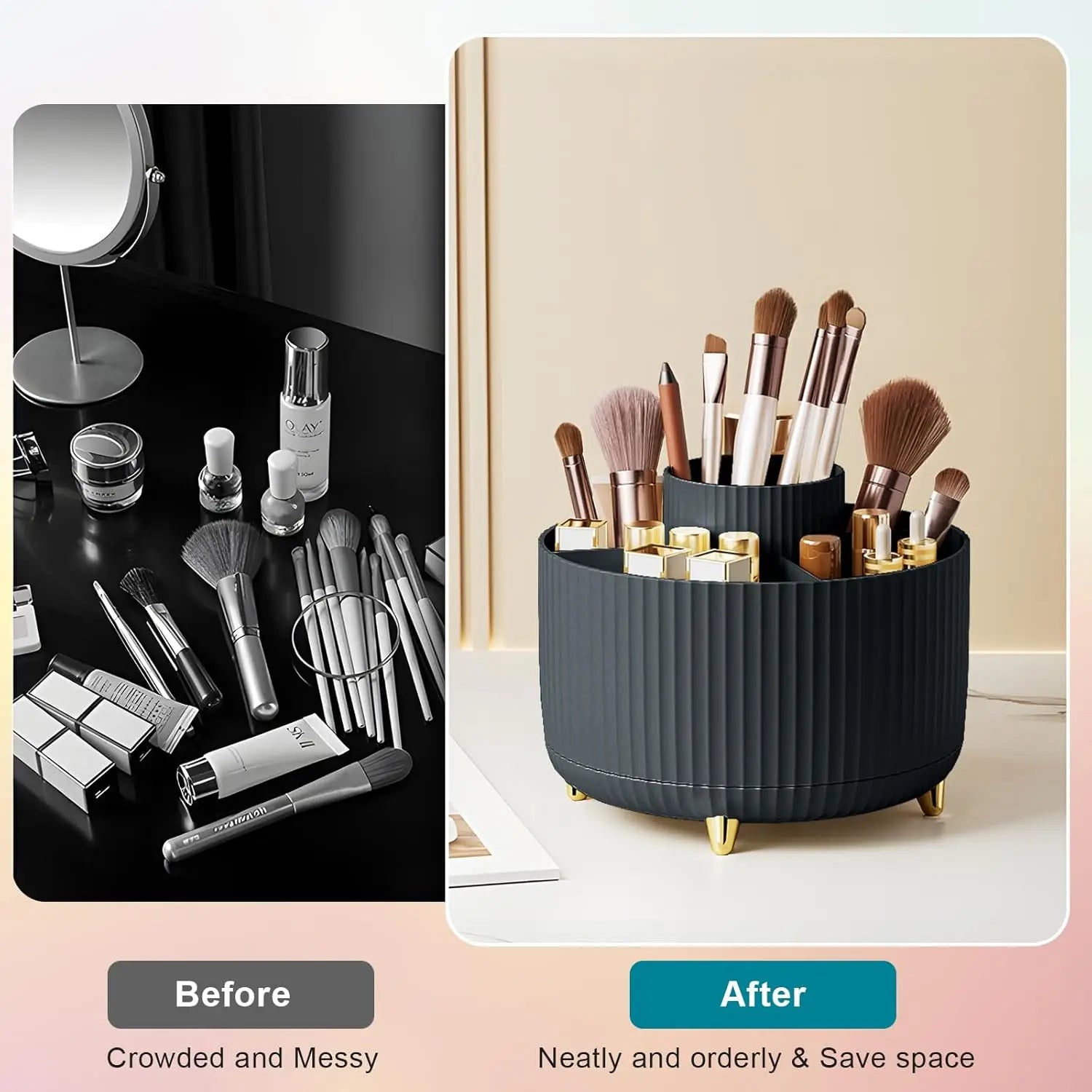 Οργανωτήρας Brush Μακιγιάζ 360° – 5 Θέσεις για Vanity & Desk