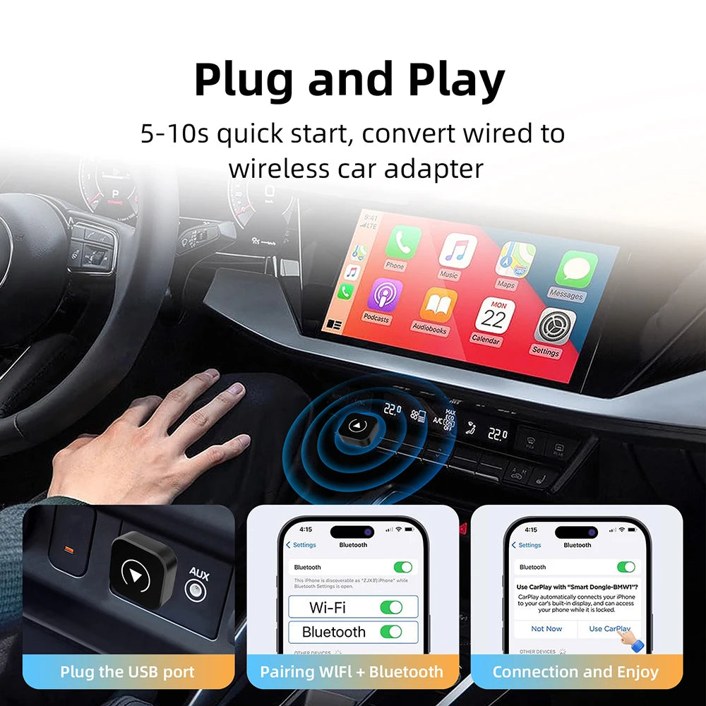 Αντάπτορας Wireless CarPlay & Android Auto – 2-σε-1 AI Smart Box