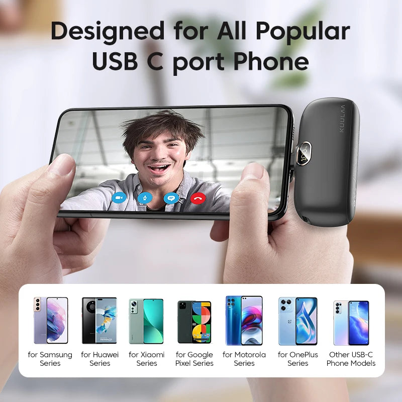 Power Bank Mini KUULAA 5000mAh – Φορητό & Fast Charging