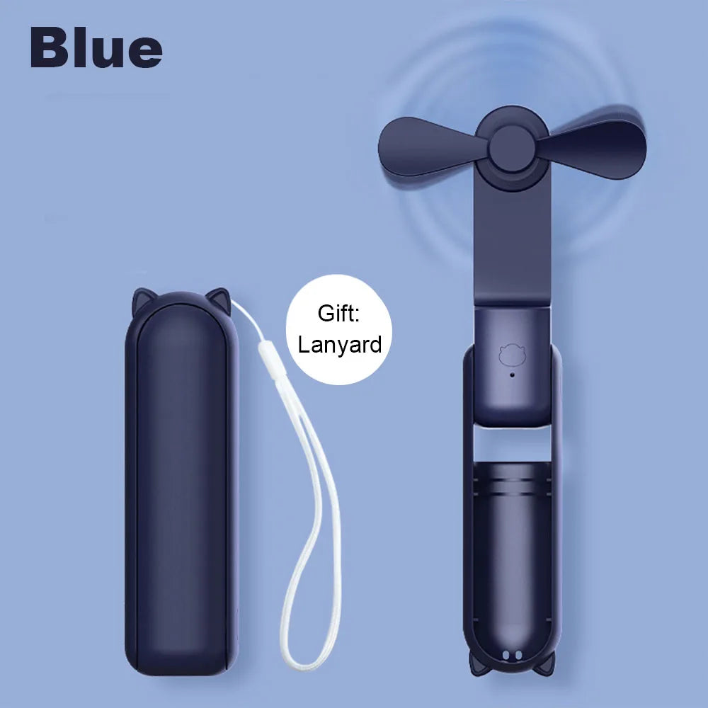 Μινιατούρα Φορητός Ανεμιστήρας USB – Pocket Size με Power Bank