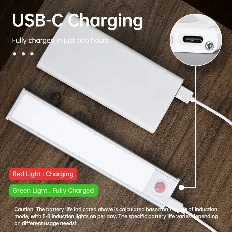 LED Φωτάκι με Αισθητήρα Κίνησης – USB Επαναφορτιζόμενο 20-50cm